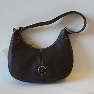 DOONEY & BOURKE Brown Pebbled Leather Hobo Bag
